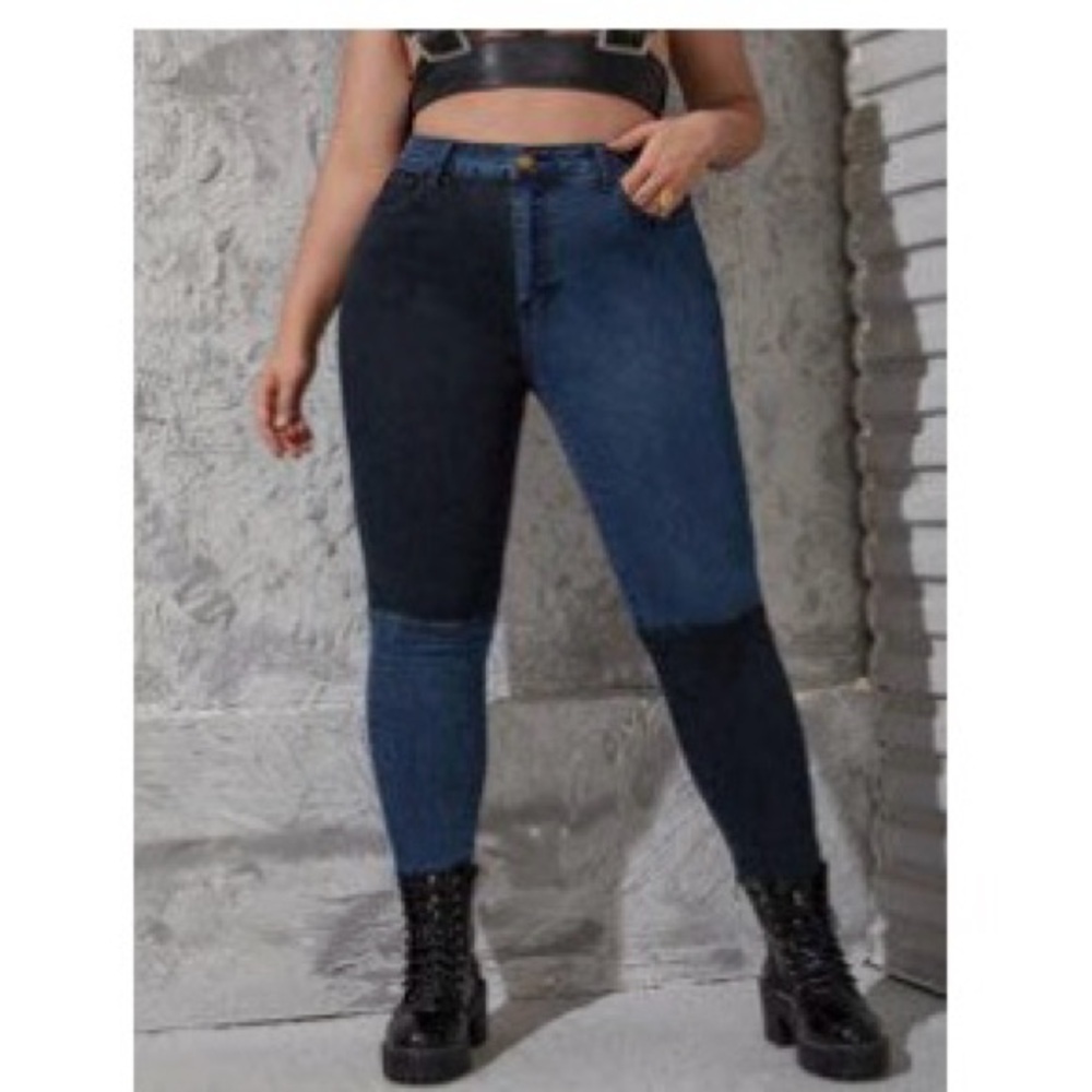 Two-Tone Blue Women's Jeans